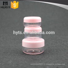 Emballage cosmétique de 3ml / 5ml / 8ml petit pot en plastique clair avec le chapeau de vis de pp